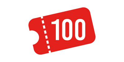 Ticket graphic for 100 numbers
