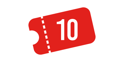 Ticket graphic with 10 numbers 